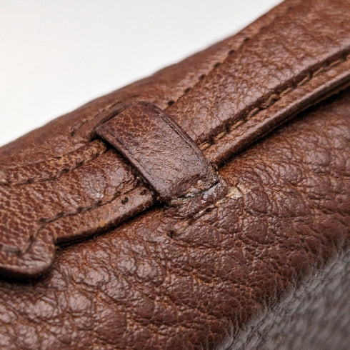 英国ヴィンテージ ブラウンレザー ソーイングバッグ