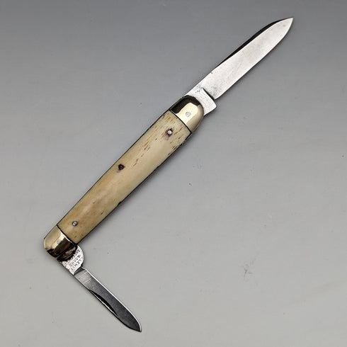 英国アンティーク ボーンハンドル ペンナイフ スチールブレードx2 J Lewis & Sons