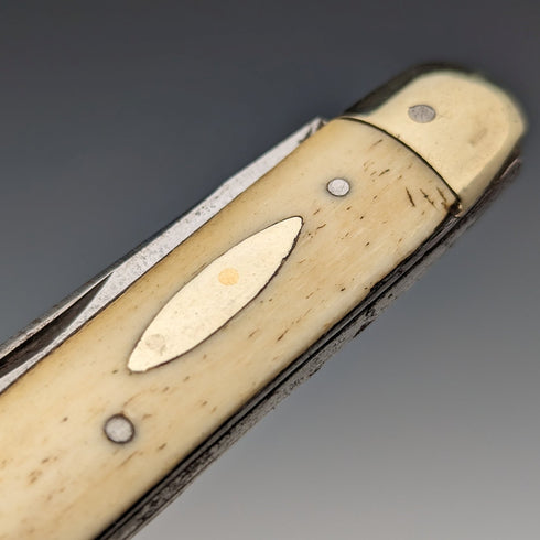 英国アンティーク ボーンハンドル ペンナイフ スチールブレードx2 J Lewis & Sons