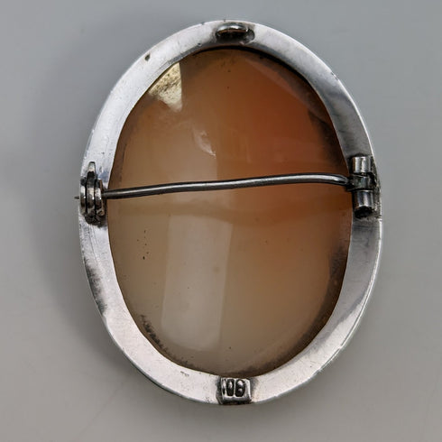 ヴィンテージ 800シルバー&シェルカメオ ブローチ