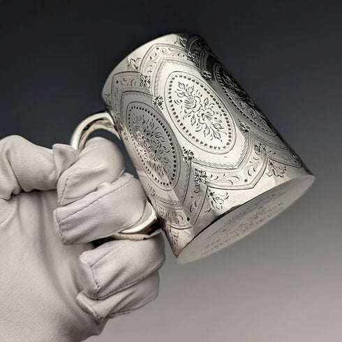 1885 年英國古董純銀馬克杯 120 克 Mappin & Webb