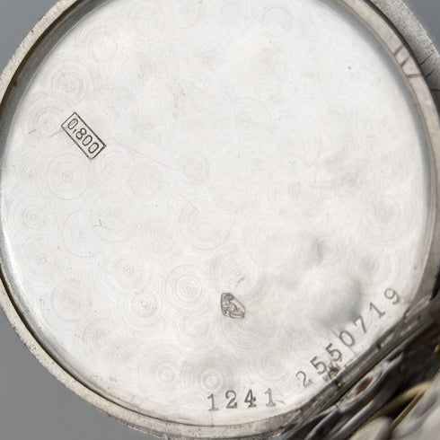 Circa 1912 Antique Zenith pocket watch engraved silver side hunter in good working order