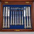 1862 British Antique Sterling Silver Dessert Cutlery 6 Pair Set Total 467g Martin & Hall Wooden Box