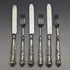 1862 British Antique Sterling Silver Dessert Cutlery 3 Pair Set Total 233g Martin & Hall Tray Included