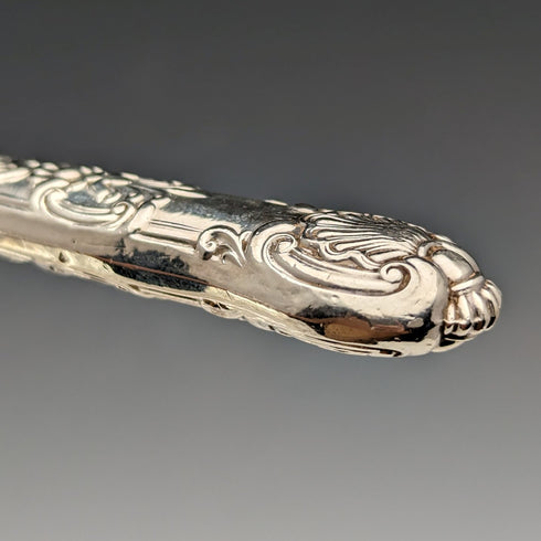 1862 British Antique Sterling Silver Dessert Cutlery 3 Pair Set Total 233g Martin & Hall Tray Included