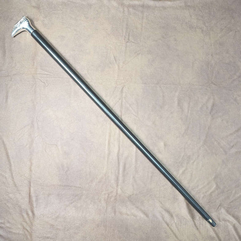 British Vintage Men's Walking Stick Eagle Head Handle Black Shaft 90cm