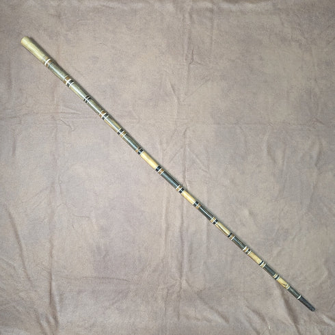 British Antique Gentleman's Cane Horn & Bone 86cm Multicolor Shaft