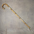 1926 British Vintage Men's Cane, Curved Handle, Sterling Silver Decoration, Bamboo Shaft, 82cm