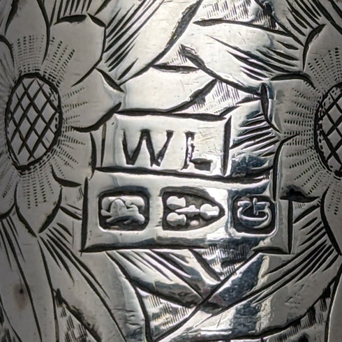 1890年 英国アンティーク 紳士用ステッキ L字アントラーハンドル 純銀装飾 ブラックシャフト 91cm