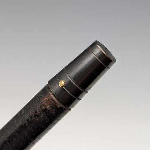 1890年 英国アンティーク 紳士用ステッキ L字アントラーハンドル 純銀装飾 ブラックシャフト 91cm