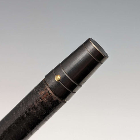 1890年 英国アンティーク 紳士用ステッキ L字アントラーハンドル 純銀装飾 ブラックシャフト 91cm