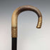 Circa 1914 British Antique Men's Cane Horn Bent Handle Black Shaft 85cm