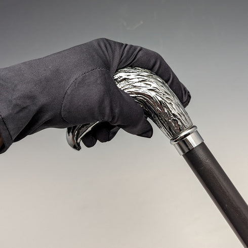 英国ヴィンテージ 紳士用ステッキ イーグルヘッドハンドル ブラックシャフト 100cm