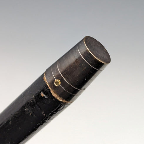 1913年 英国ヴィンテージ 紳士用ステッキ 純銀製 丸ハンドル 91cm ブラックシャフト