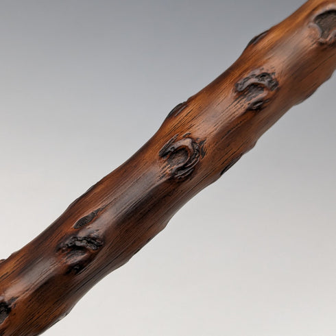 1900年 英国アンティーク 紳士用ステッキ 曲がりハンドル 純銀装飾 ブラウンシャフト 90cm