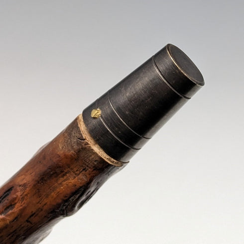 1900年 英国アンティーク 紳士用ステッキ 曲がりハンドル 純銀装飾 ブラウンシャフト 90cm