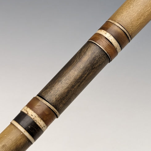 British Antique Gentleman's Cane Horn & Bone 86cm Multicolor Shaft