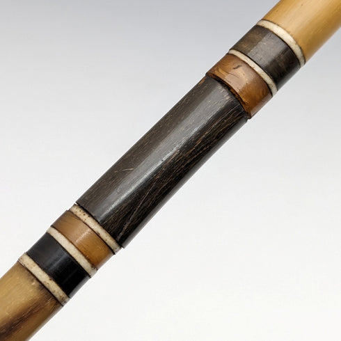 British Antique Gentleman's Cane Horn & Bone 86cm Multicolor Shaft