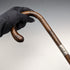 1921 British Antique Men's Cane, Lightweight Curved Handle, Sterling Silver Decoration, Brown Shaft, 88cm