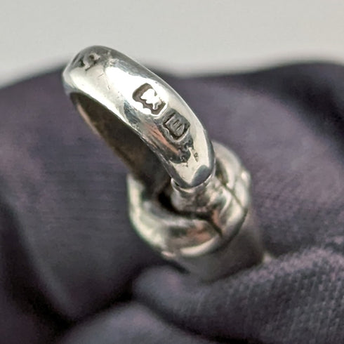 約 1910 年英國古董純銀阿爾伯特鏈 34 克獅子吊墜配琥珀