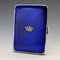 1936 British Vintage Sterling Silver Guilloche Enamel Cigarette Case 95g John William Barrett