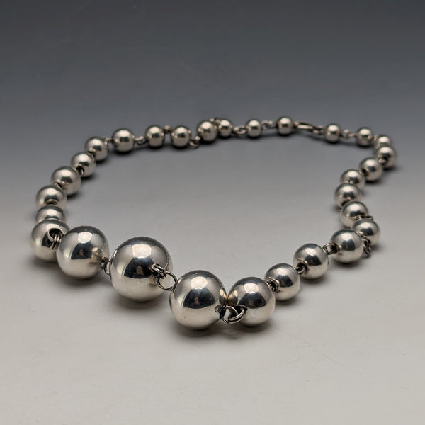 復古純銀大珠項鍊 111 克