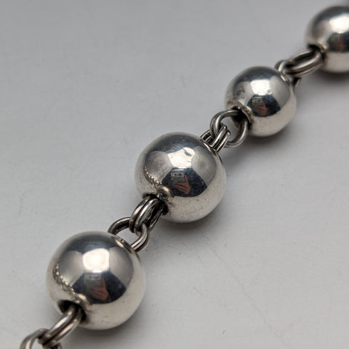 復古純銀大珠項鍊 111 克