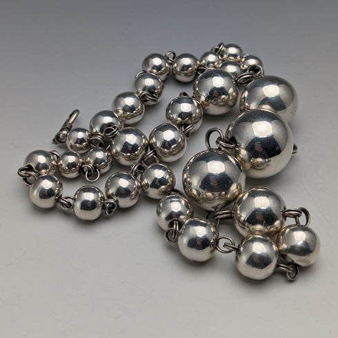 復古純銀大珠項鍊 111 克