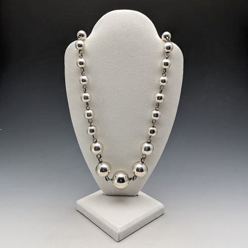 復古純銀大珠項鍊 111 克