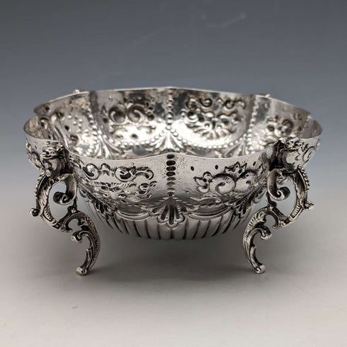 1903 British Antique Sterling Silver Stem Bowl 126g Goldsmiths & Silversmiths