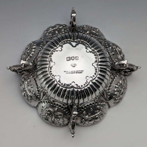 1903 British Antique Sterling Silver Stem Bowl 126g Goldsmiths & Silversmiths