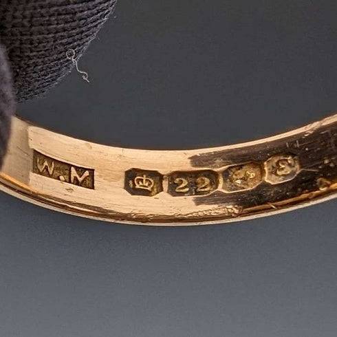 1979 年英國復古珠寶 K22 金戒指戒指 WM