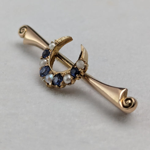 1911 年英國古董 9 克拉金別針胸針 EWS & Co