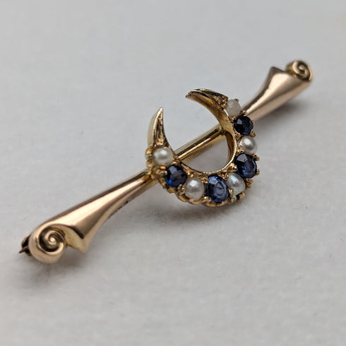 1911 年英國古董 9 克拉金別針胸針 EWS & Co