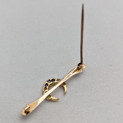 1911 年英國古董 9 克拉金別針胸針 EWS & Co