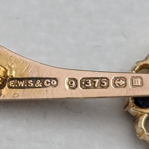 1911 年英國古董 9 克拉金別針胸針 EWS & Co