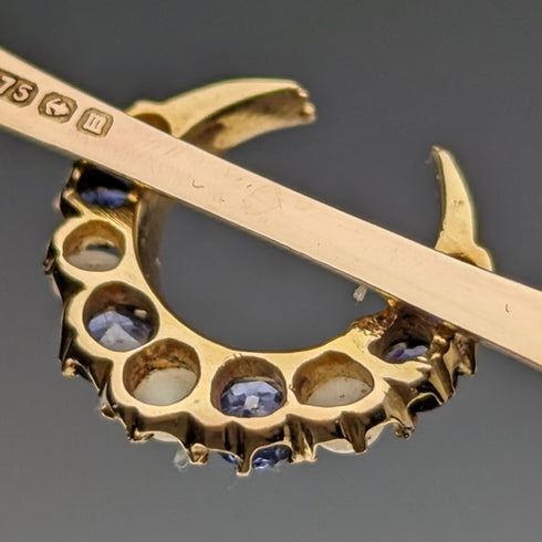 1911 年英國古董 9 克拉金別針胸針 EWS & Co