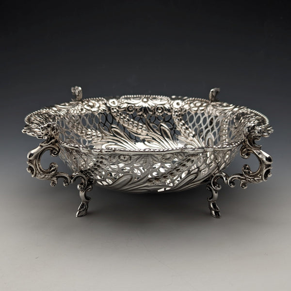 1892年 英国アンティーク 純銀製 脚付きセンターボウル 292g Charles Stuart Harris