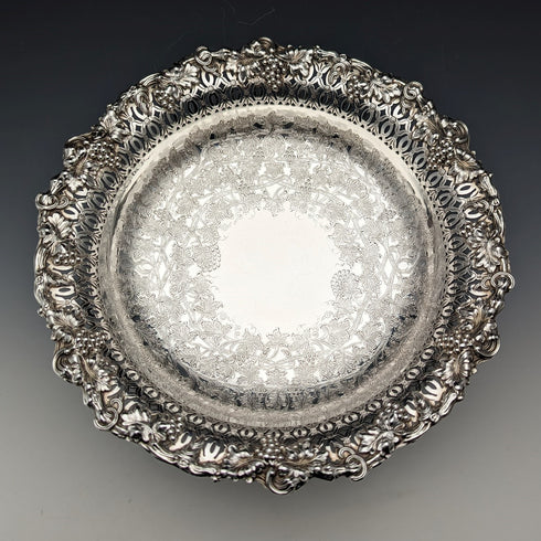 英国ヴィンテージ シルバープレート製 コンポート/タッツァ 直径23cm Ellis Barker