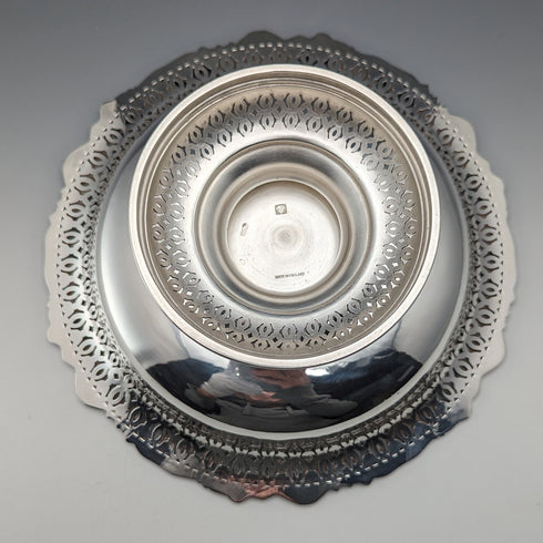 英国ヴィンテージ シルバープレート製 コンポート/タッツァ 直径23cm Ellis Barker