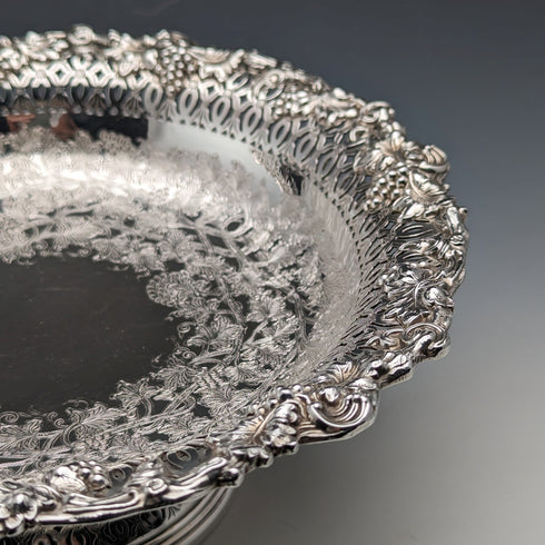 英国ヴィンテージ シルバープレート製 コンポート/タッツァ 直径23cm Ellis Barker