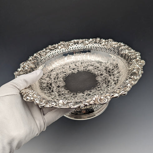 英国ヴィンテージ シルバープレート製 コンポート/タッツァ 直径23cm Ellis Barker