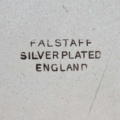 英国ヴィンテージ シルバープレート製 トレイ 直径29cm Flastaff