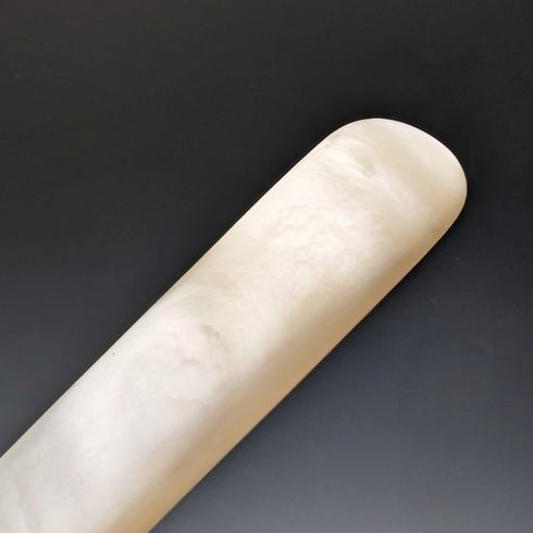 1897 British Antique White Pearl Handle & Sterling Silver Blade Dessert Cutlery Set Harrison Brothers in Wooden Box