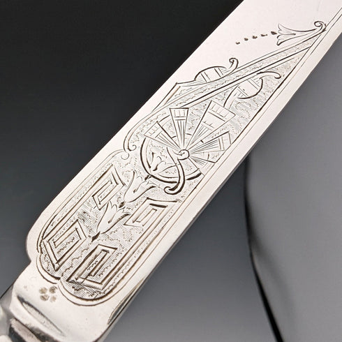 1861年 英国アンティーク シルバープレート製 カトラリー 6ペアセット Elkington 木箱入り