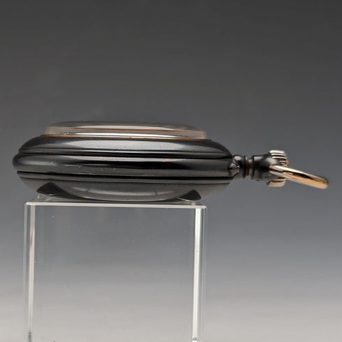 1890年頃 アンティーク ロンジン 懐中時計 ガンメタルケース 動作良好