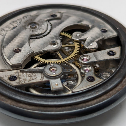 1890年頃 アンティーク ロンジン 懐中時計 ガンメタルケース 動作良好