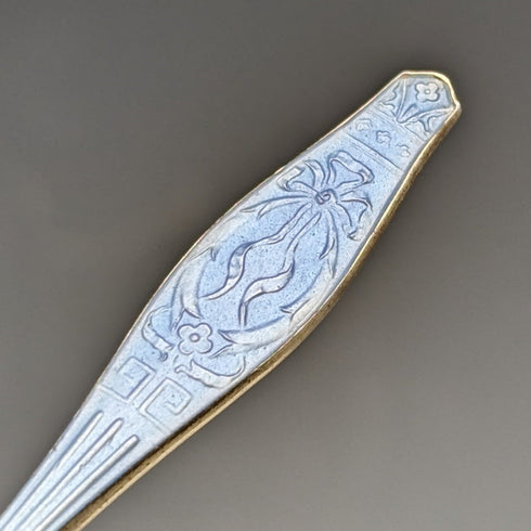 1913年 英国アンティーク エナメル装飾 純銀製 コーヒースプーン6本セット Theodor Hartmann