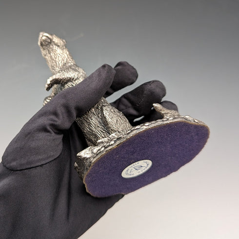 英国 カントリーアーティスト社 カワウソ 純銀張り彫刻 フィギュリン