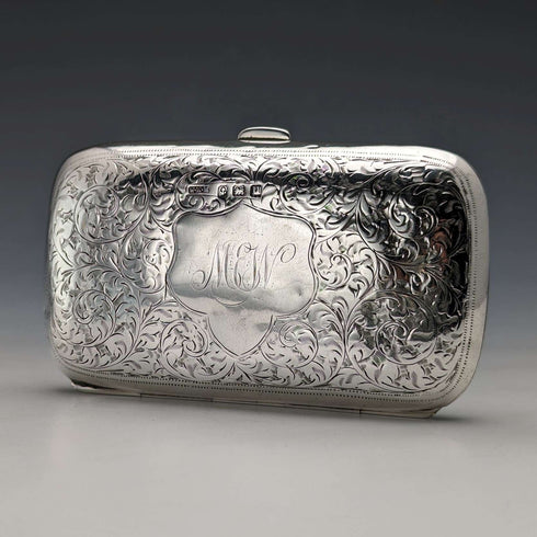 1919 British Antique Sterling Silver Coin Purse, 69g, William Hair Haseler